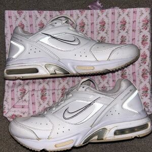 White and Silver Athletic Sneakers